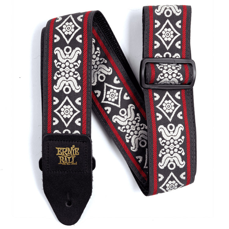 Ernie Ball Jacquard Polypro Guitar Strap - Blackjack Red