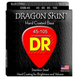 DR Strings DSB-45 (Medium) - Dragon Skin Clear Coated Bass: 45, 65, 85, 105