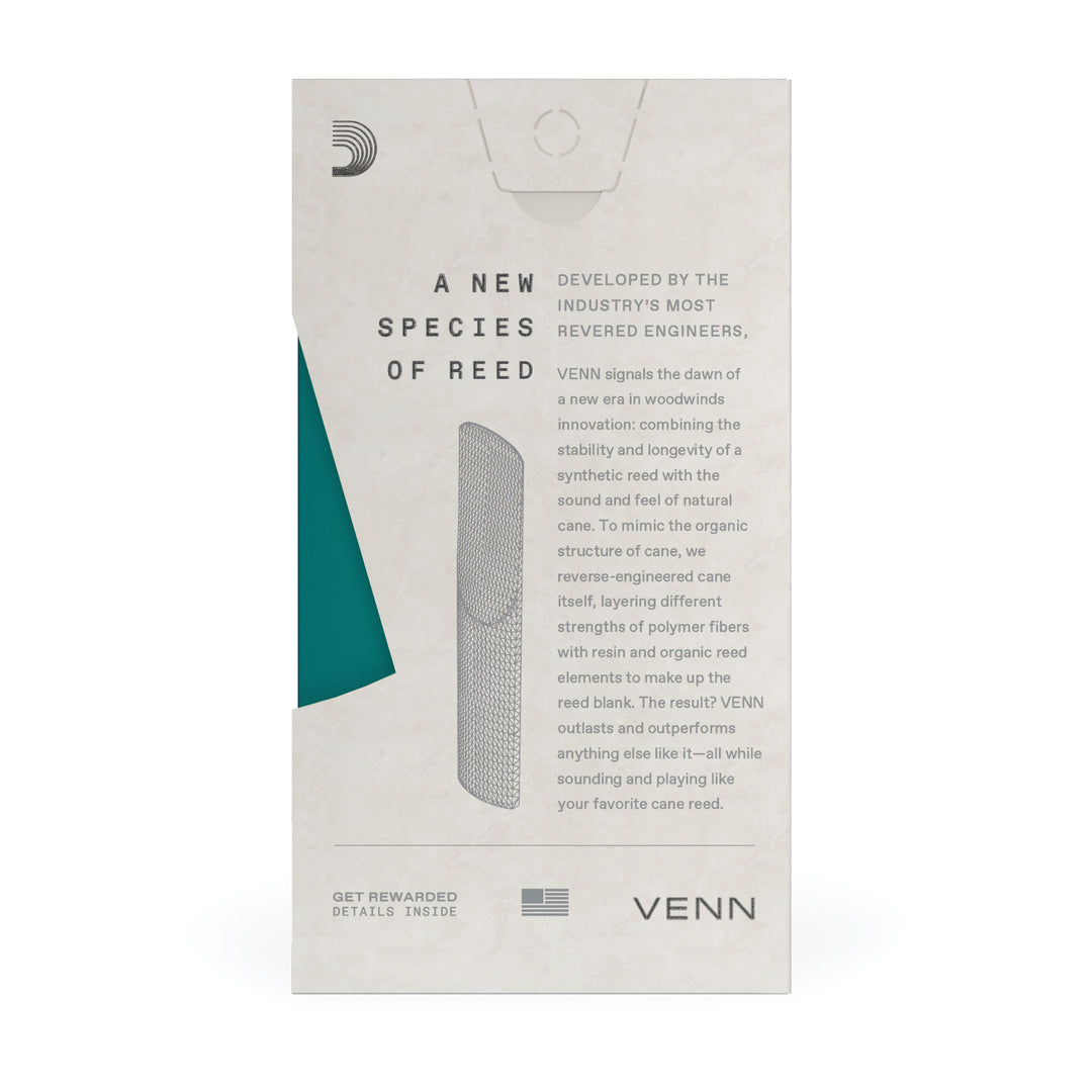 D'Addario VENN Bb CLARINET REED, 3.5+
