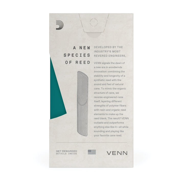 D'Addario VENN Bb CLARINET REED, 3.5+