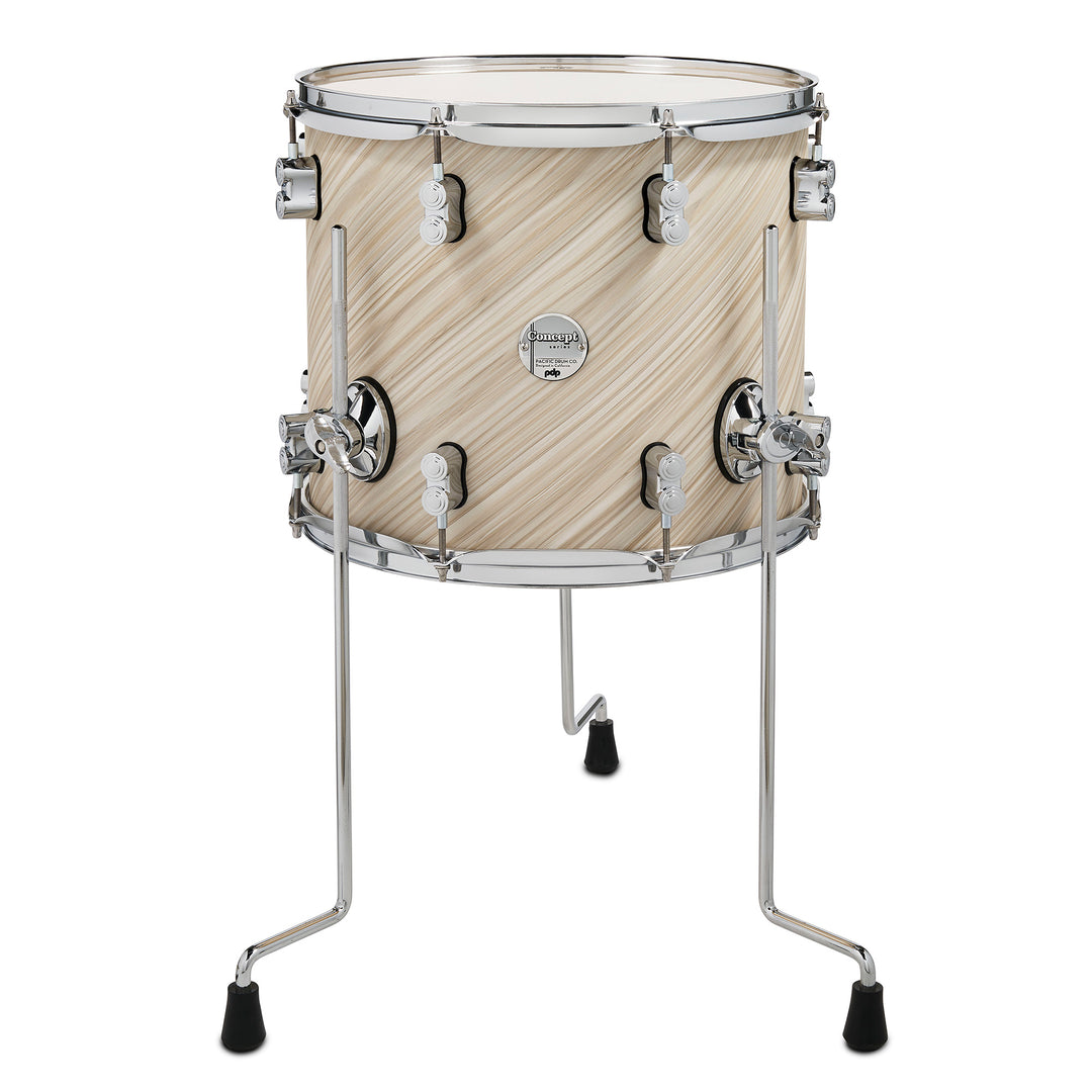 PDP Concept Maple Finish Ply 12x14 Floor Tom w/ Chrome Hardware - Twisted Ivory