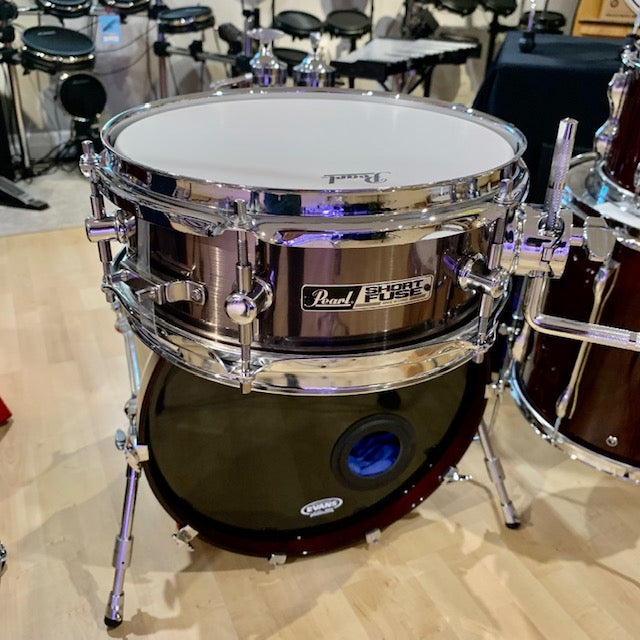 Pearl  Short Fuse 10''x4.5'' Snare Drum with Mount and Clamp  (Brushed Pewter)