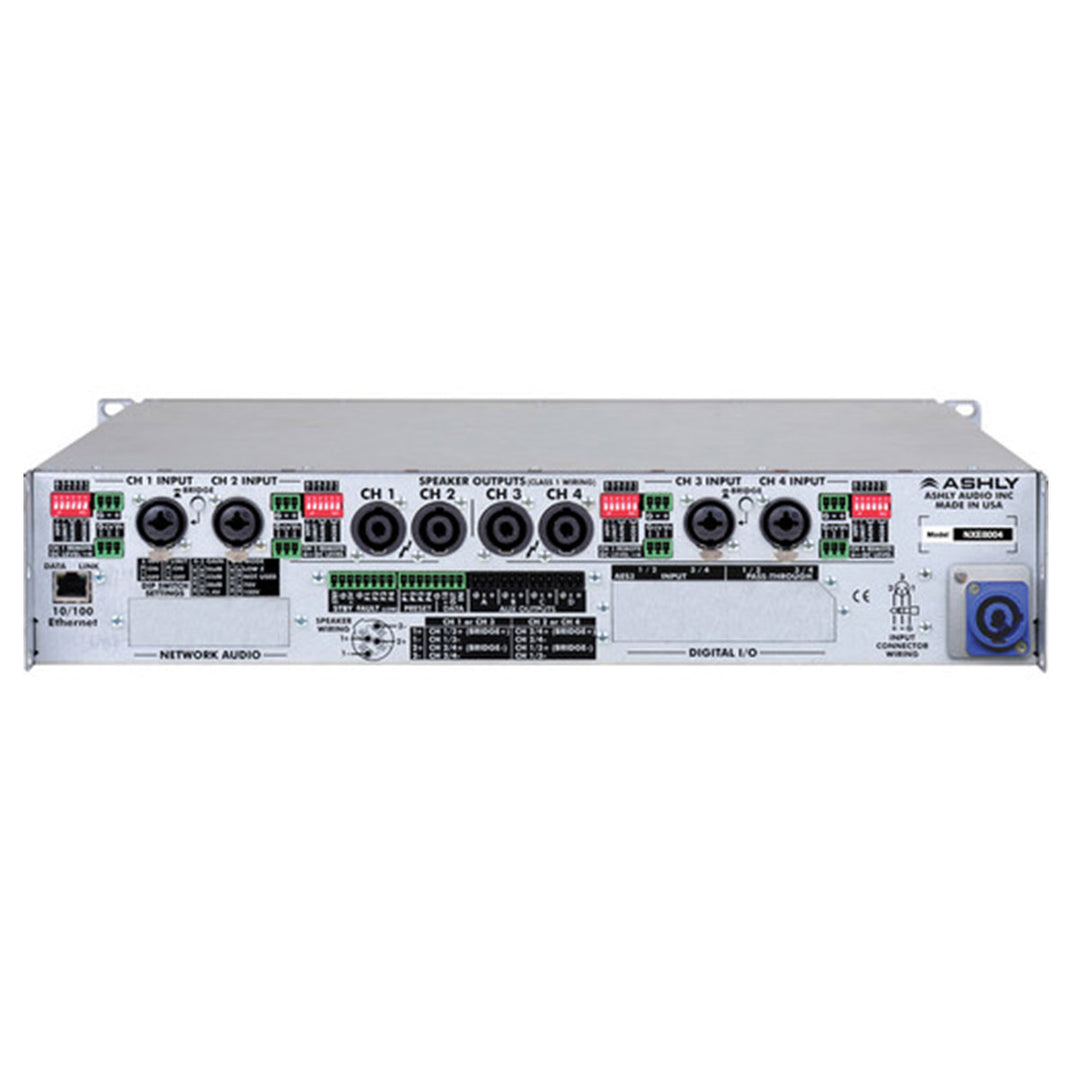 Ashly nXe Series NXE8004 4-Channel 800W Power Amplifier with Programmable Outputs & Ethernet Control