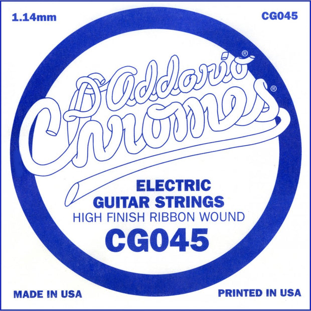 D'Addario CG045 - SINGLE CHROMES FLAT WND  045