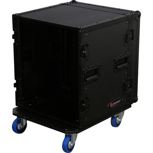 Odyssey Black Label 12-Space Amp Rack Case with Wheels
