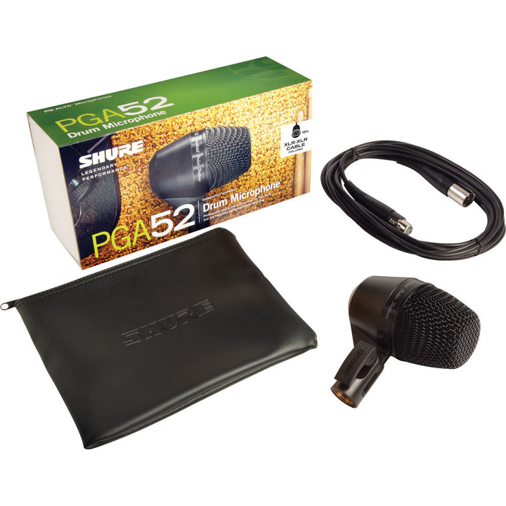 Shure PGA52 Cardioid Dynamic Kick Drum Microphone (No Cable)