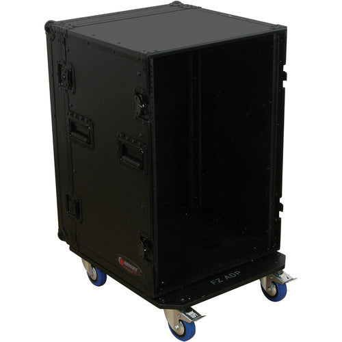 Odyssey Black Label 16-Space Amp Rack Case with Wheels