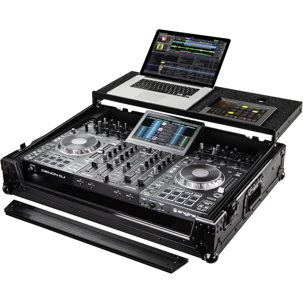 Odyssey FZGSPRIME4 Flight Zone Glide Style Case for Denon Prime 4 DJ Controller - Black Label