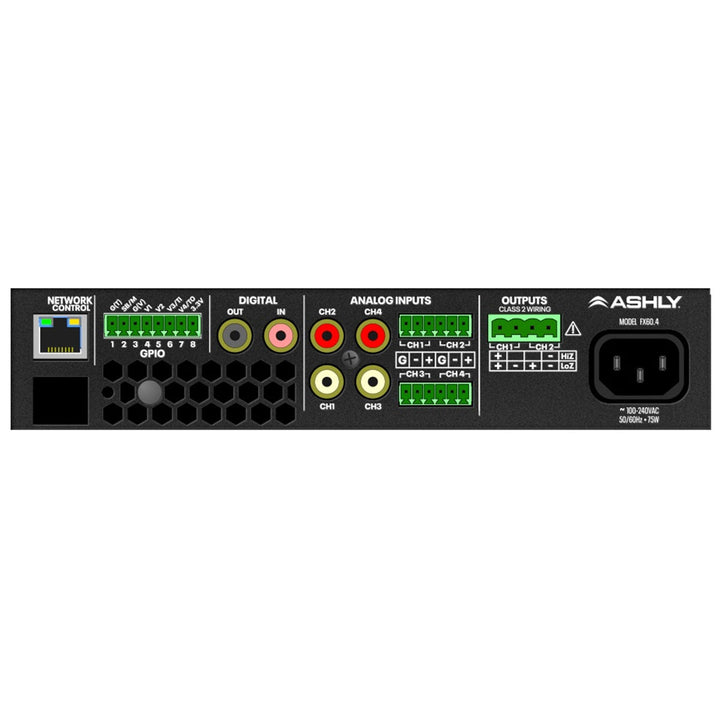 Ashly 1/2U DSP Amplifier 2 x 125W @ 4/8 Ohms, 1 x 250W @ 70/100V