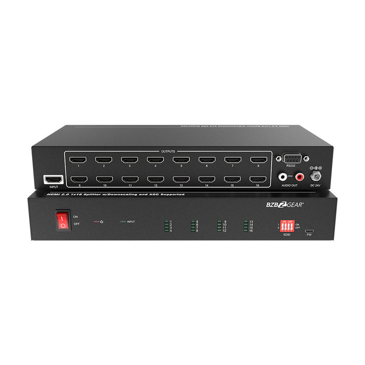 BZBGEAR - HDMI V2.0 1X16 Splitter with Downscaling and AOC Supported