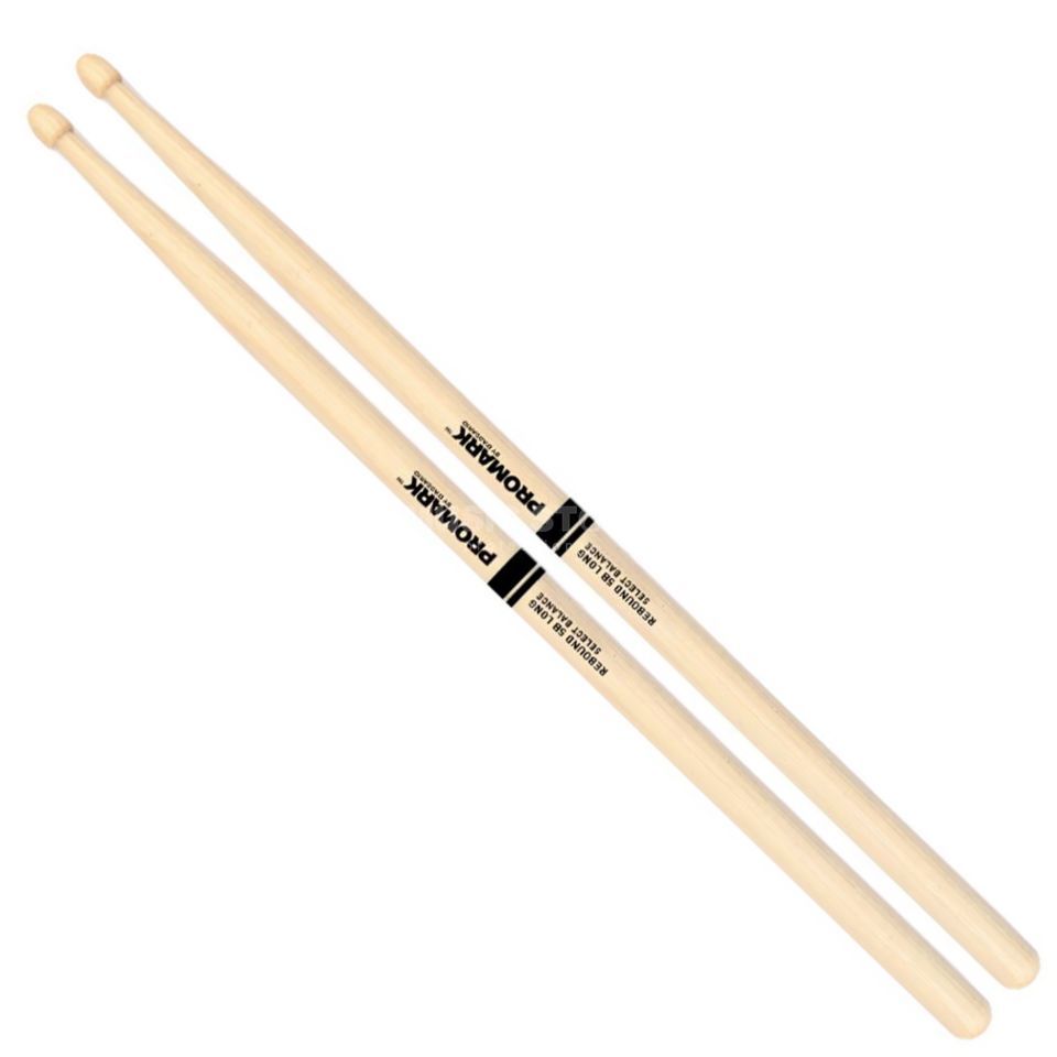 Promark RBH595LAW- Promark Rebound 5B Long 5.95" Hickory Drumsticks With Acorn Tip