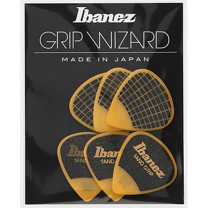 Ibanez PPA16HSGYE Grip Wizard, Sand Grip, Polyacetal, Heavy (1.0mm), Yellow x 6pcs