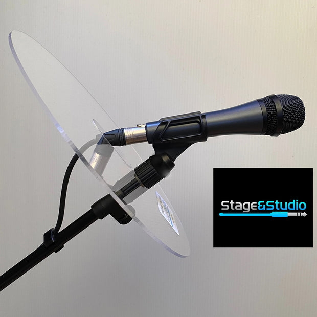 The Mic Shield - Clear Plexiglass 12" Microphone Spit Shield