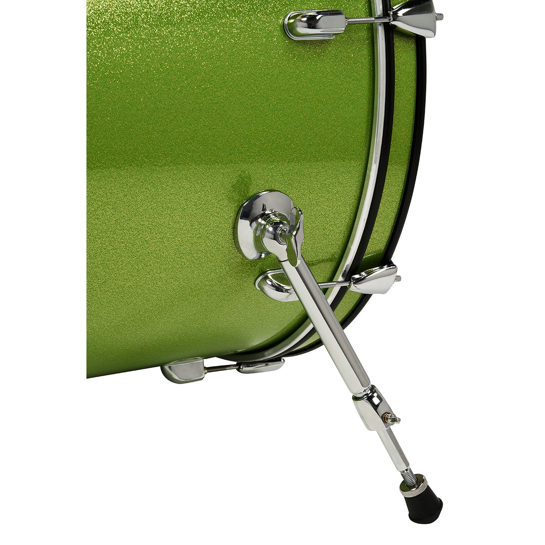 PDP Center Stage 5-Piece Complete Drum Kit w/ Hardware, Cymbals & Throne (7x10, 8x12, 12x14F, 14x20, 5x14 Snare) - Electric Green Sparkle