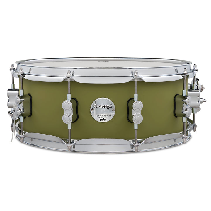 PDP Concept Maple Finish Ply 5.5x14 Snare Drum w/ Chrome Hardware - Satin Olive