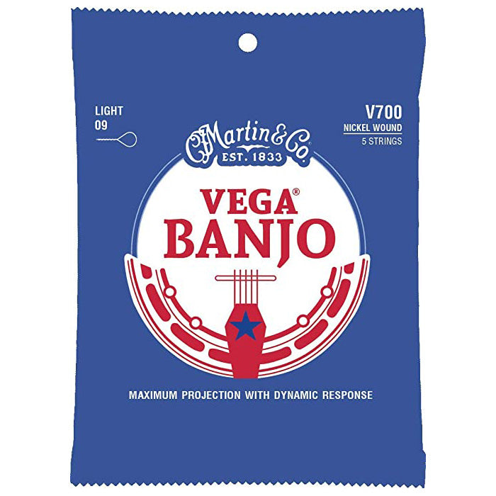 Martin V700 Vega Banjo Guitar Strings - Light