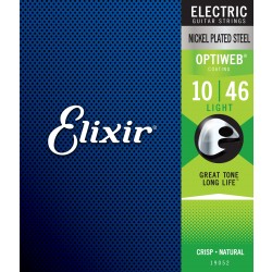 Elixir 19052 Electric Guitar String Optiweb Light 10-46