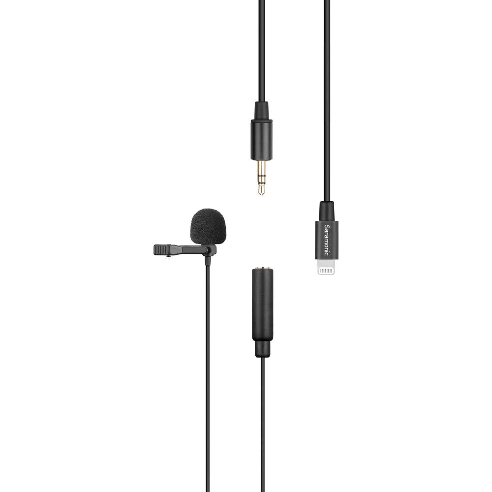 Saramonic LavMicro U1B Omnidirectional Lavalier Microphone w/ Lightning Connector for iOS Devices - 19.6’ Cable