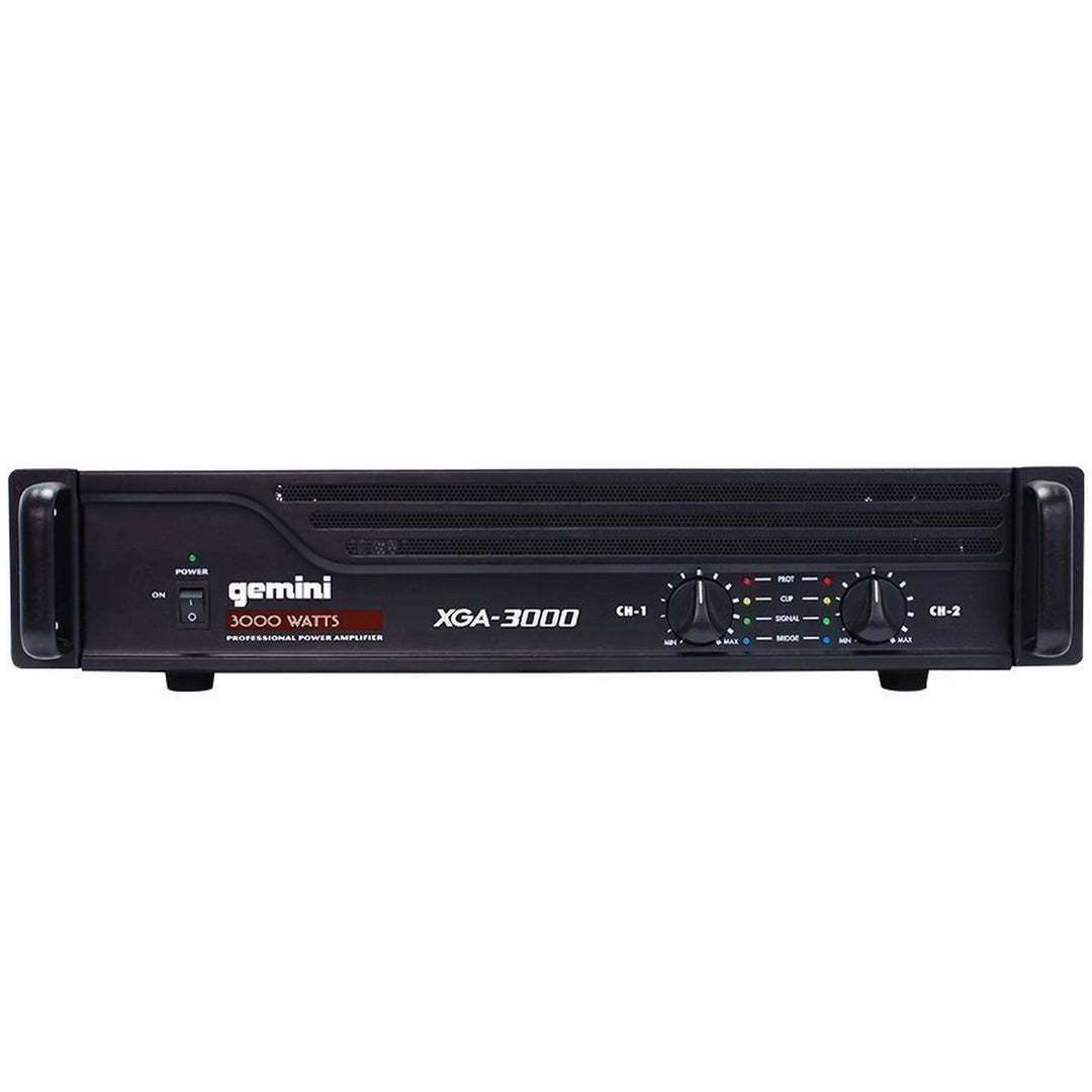 Gemini XGA-3000 Professional Power Amplifier - 3000-Watt Peak, 2x 200-Watt RMS (4-Ohms)