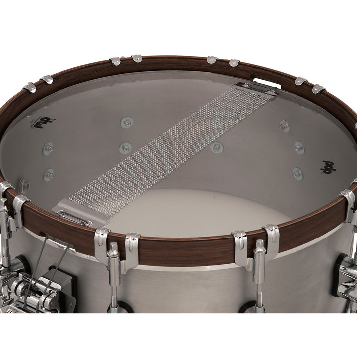 PDP Concept Select 6.5x14 Snare Drum 3mm Seamless Aluminum with Walnut Wood Hoops & Chrome Hardware