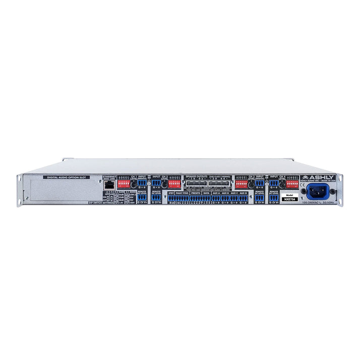 Ashly nXe754 amplifier plus OPDante and OPDAC4 Option Cards