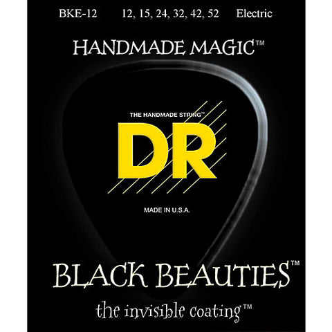 DR Strings BKE-12 (Extra Heavy) - BLACK BEAUTIES - BLACK Coated Electric: 12, 15, 24, 32, 42, 52