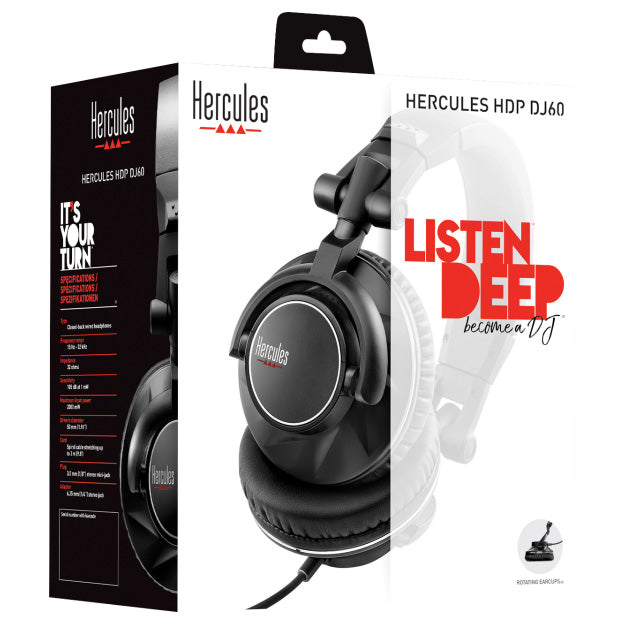 Hercules HDP DJ60 Closed-Back Over-Ear DJ Headphones