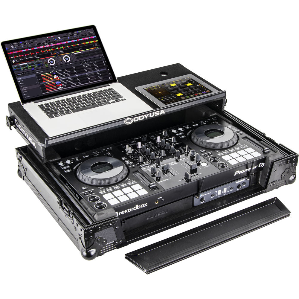 Odyssey FZGSPIDDJ8001 Flight Zone Glide Style Flight Case for Pioneer DDJ-800 w/ 2U Rack - Black