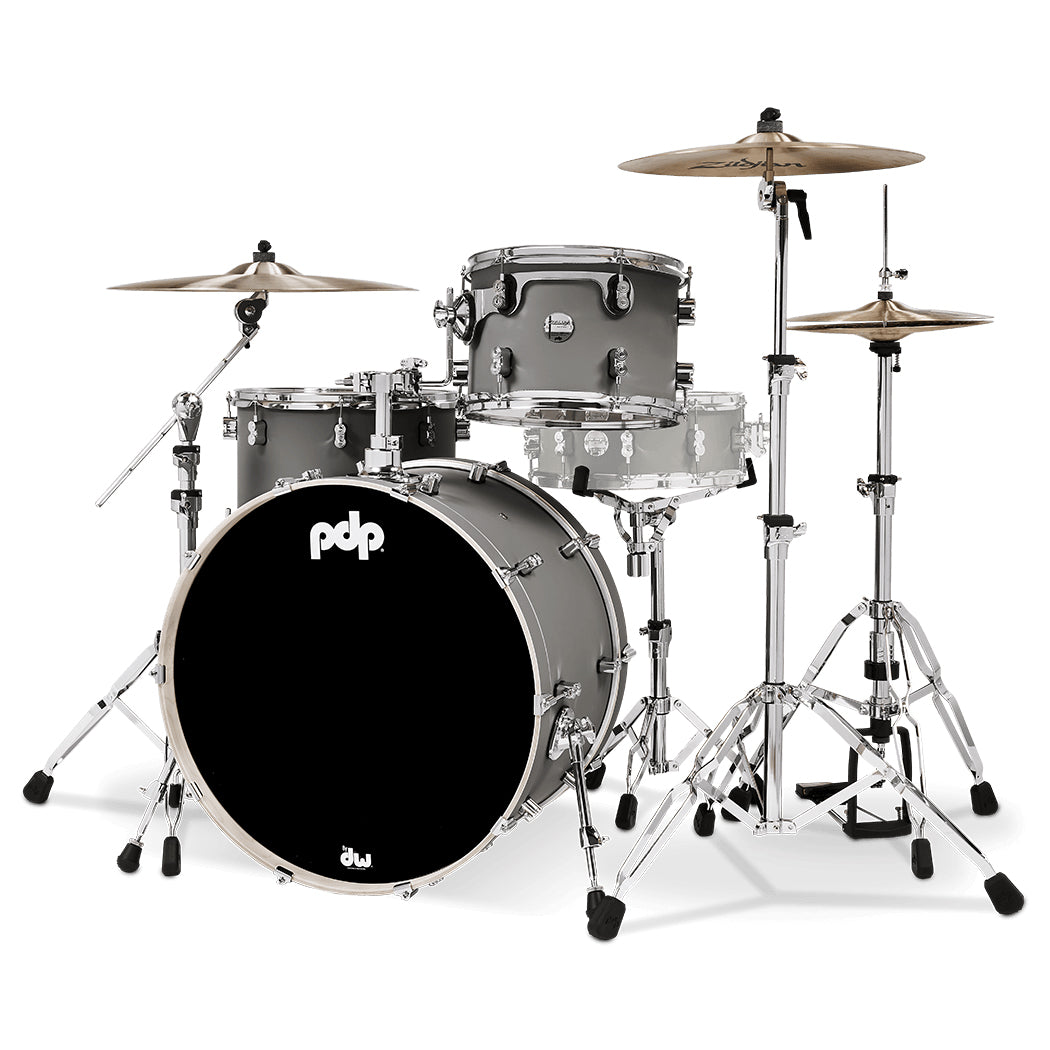 PDP Concept Maple Finish Ply CM Rock Kit Shell Pack w/ Chrome Hardware (14x24, 9x13, 16x16FT) - Satin Pewter
