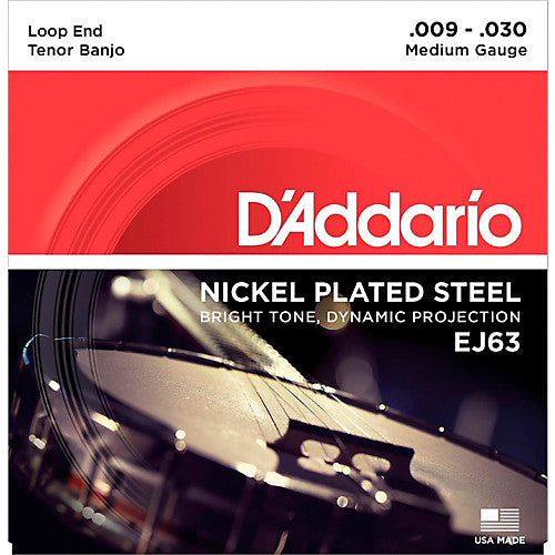 D'Addario EJ63 - SET BANJO TENOR NICKEL 4STRING