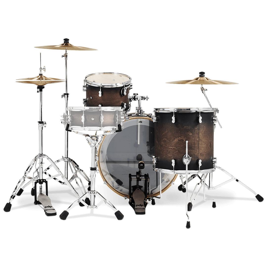 PDP Concept Maple Lacquer CM Rock Kit Shell Pack w/ Chrome Hardware (14x24, 9x13, 16x16FT) - Satin Charcoal Burst