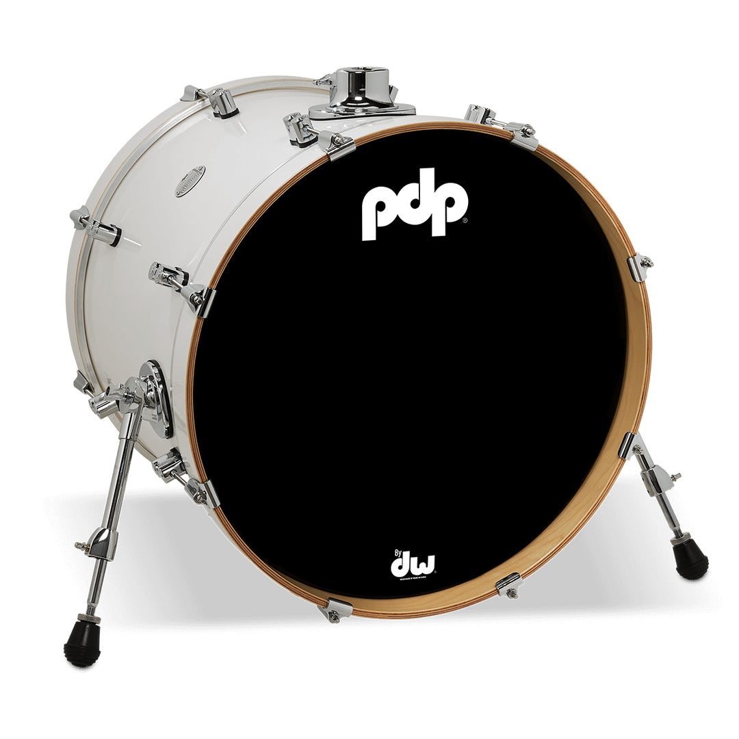 PDP Concept Maple Lacquer 16x20 Bass Drum w/ BDM Bracket (No Tom Holder) - Pearlescent White