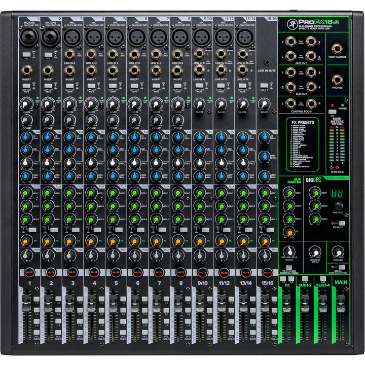 Mackie ProFX16v3 16-Channel Mixer w/ FX and USB Interface ProFX v3