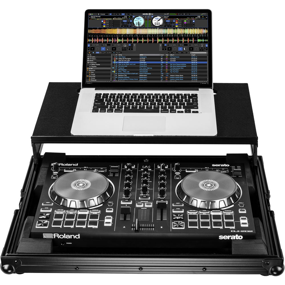 Odyssey FRGSDJ202BL Flight Zone Low-Profile Glide Style Case for Roland DJ-202 DJ Controller - Black