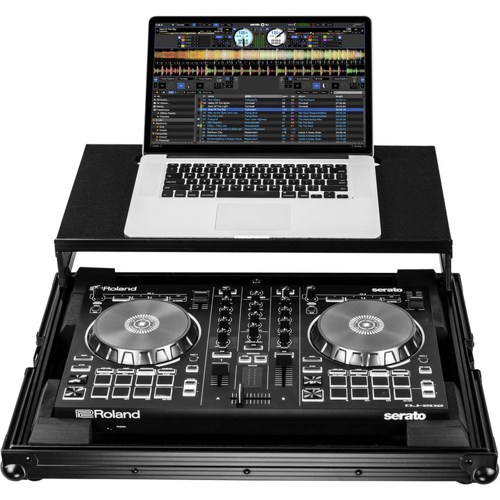 Odyssey FRGSDJ202BL Flight Zone Low-Profile Glide Style Case for Roland DJ-202 DJ Controller - Black