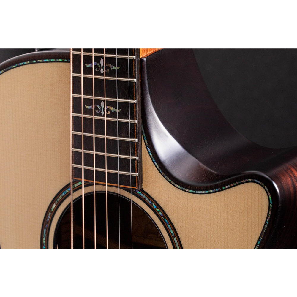 Taylor Guitars Builder's Edition 912ce, Indian Rosewood Back and Sides, West African Crelicam Ebony Fretboard, Expression System ® 2 Electronics, Beveled Cutaway with Taylor Deluxe Hardshell Brown Case