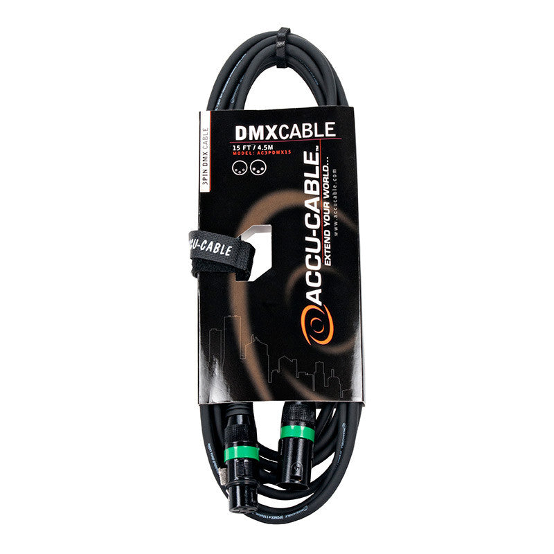 Accu-Cable Standard 3-Pin DMX Cable 15 Feet