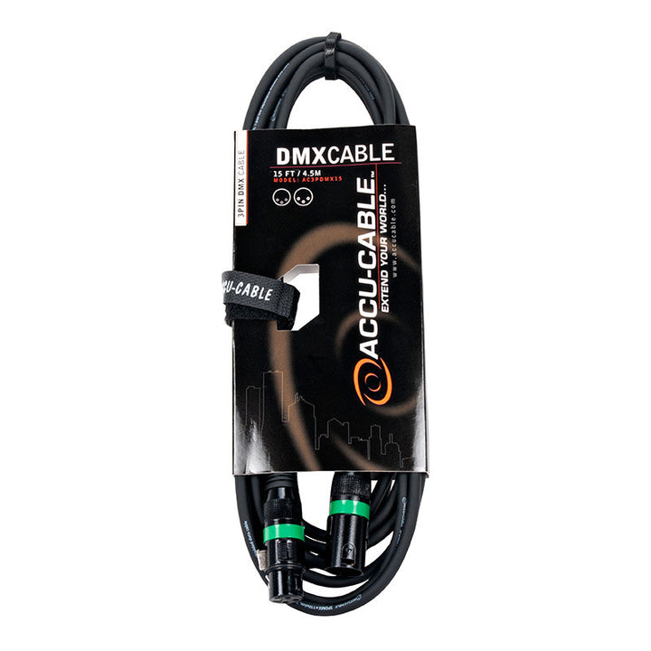 Accu-Cable Standard 3-Pin DMX Cable 15 Feet