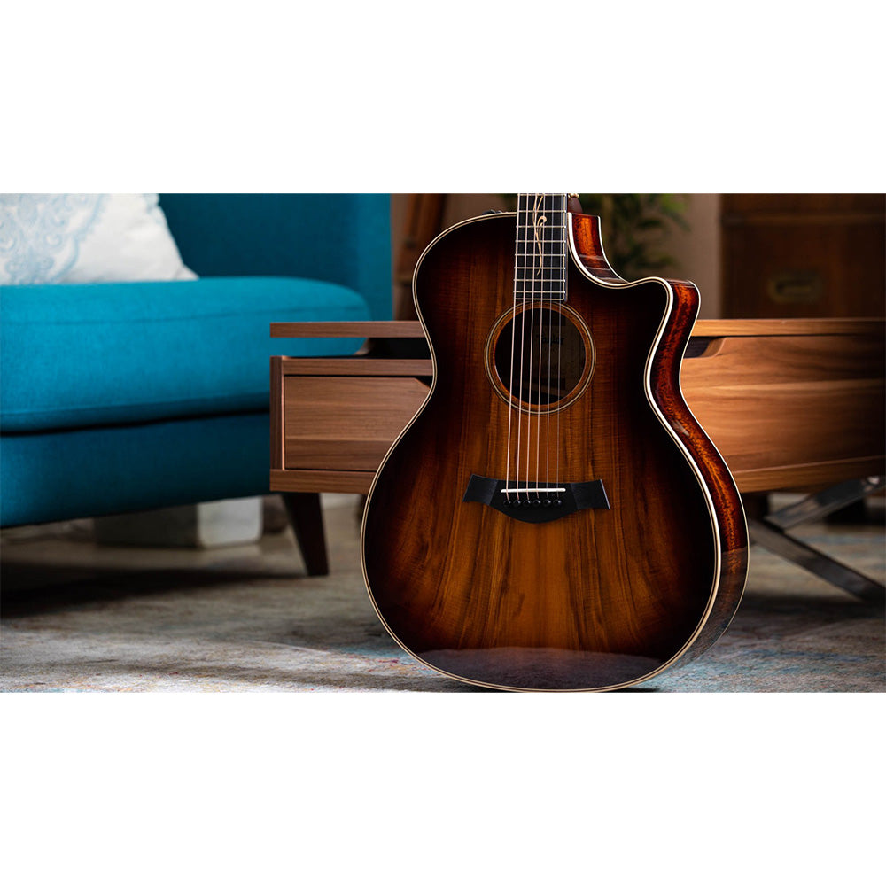 Taylor Guitars K24ce, Hawaiian Koa Top, Hawaiian Koa Back and Sides, West African Crelicam Ebony Fretboard, Expression System ® 2 Electronics, Venetian Cutaway with Taylor Deluxe Hardshell Brown Case