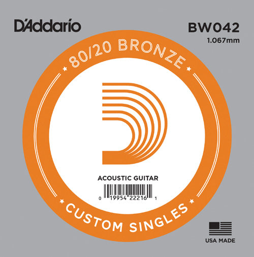 D'Addario BW042 - SINGLE 80/20 BRONZE WND 042