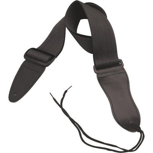 On-Stage GSA10 Guitar Strap with Leather Ends - Black