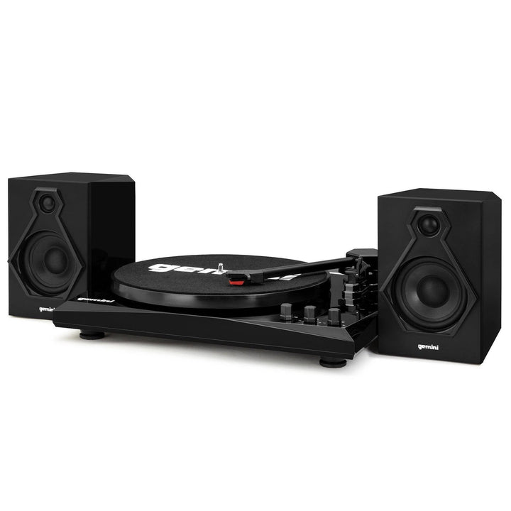 Gemini TT-900 Modern Bluetooth Turntable System with Stereo Speakers - Black / Black
