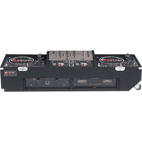 Odyssey CDJ1906W Carpeted DJ Turntable Coffin Case (Black)