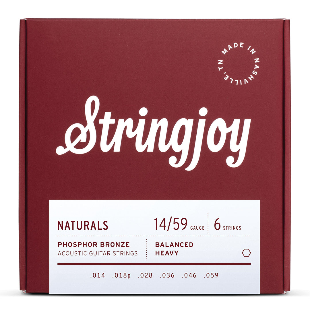 Stringjoy Naturals | Heavy Gauge (14-59) Phosphor Bronze Acoustic Guitar Strings