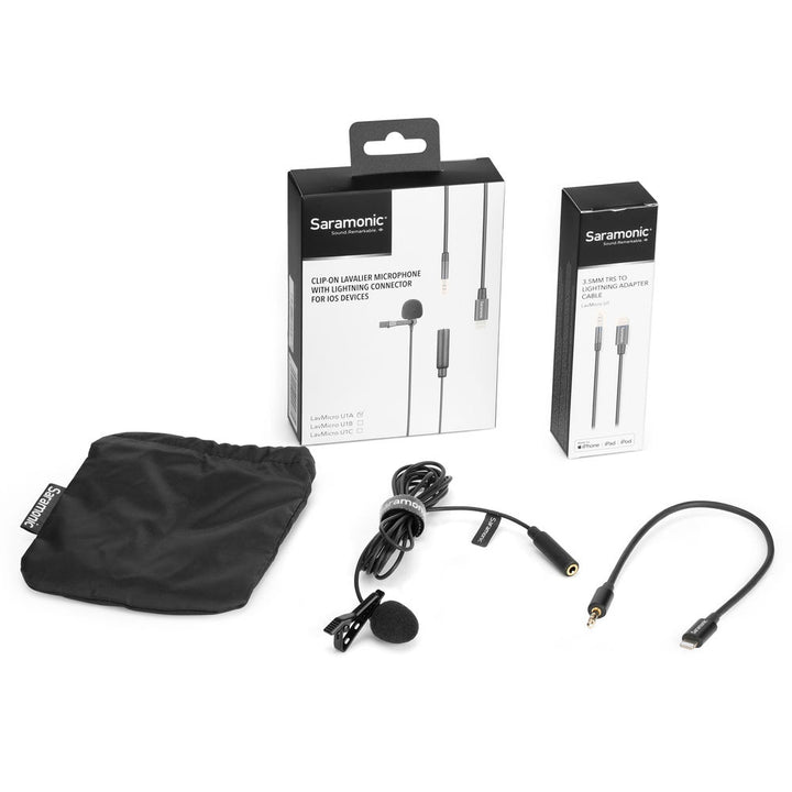 Saramonic LavMicro U1A Omnidirectional Lavalier Microphone w/ Lightning Connector - 6.5’ Cable