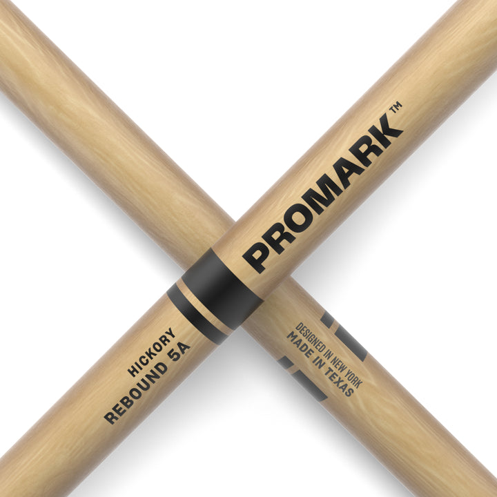 Promark RBH565N-Promark Rebound 565 Hickory Drumsticks, Oval Nylon Tip