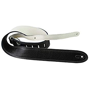 Perris Leathers | Reversible Guitar Strap (Italian Garment Leather Deluxe Soft Leather) 2” Inch Wide & Adjustable | Suitable for Most Guitars, Black