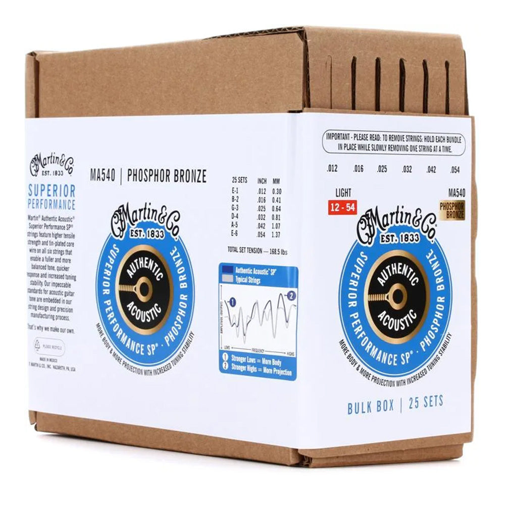 Martin Guitars MA540 Acoustic Guitar Strings Bulk 25 Sets Light (12-54)