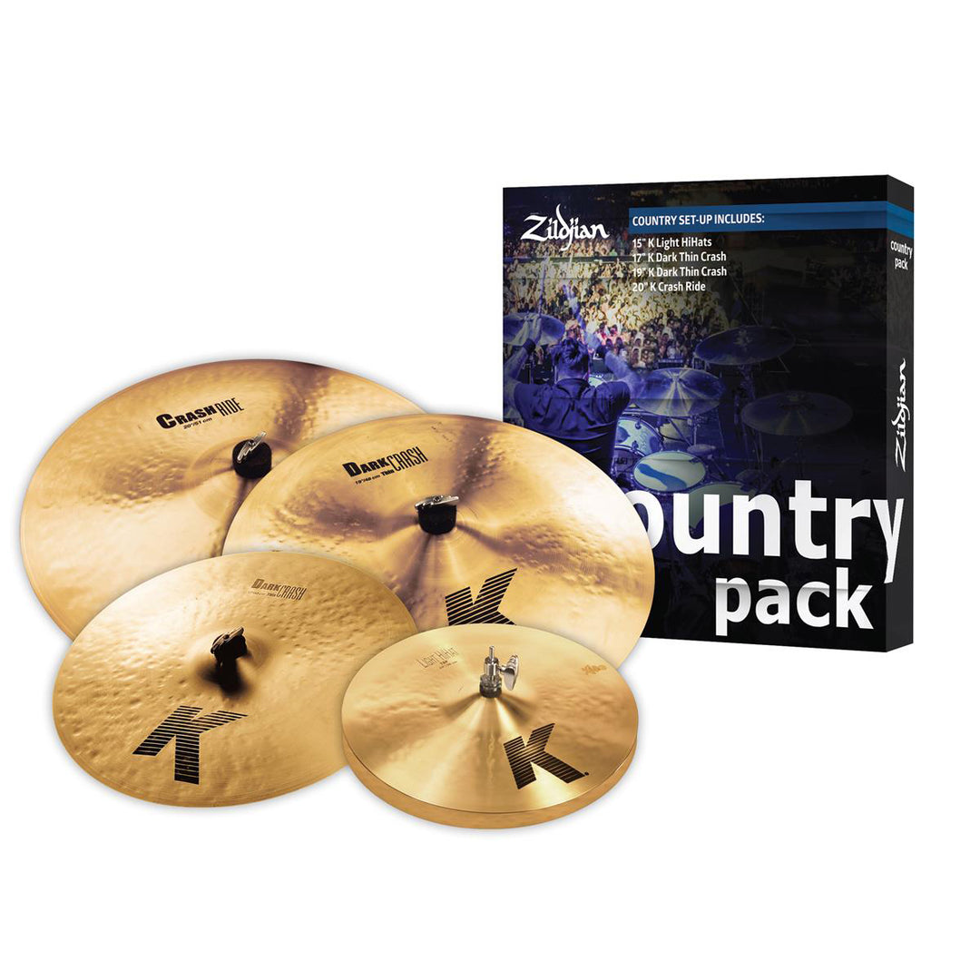 Zildjian K0801C - K Country Pack-15'',17'',19'',20'' K-LT HH, Dark TH CR (2), CR RD
