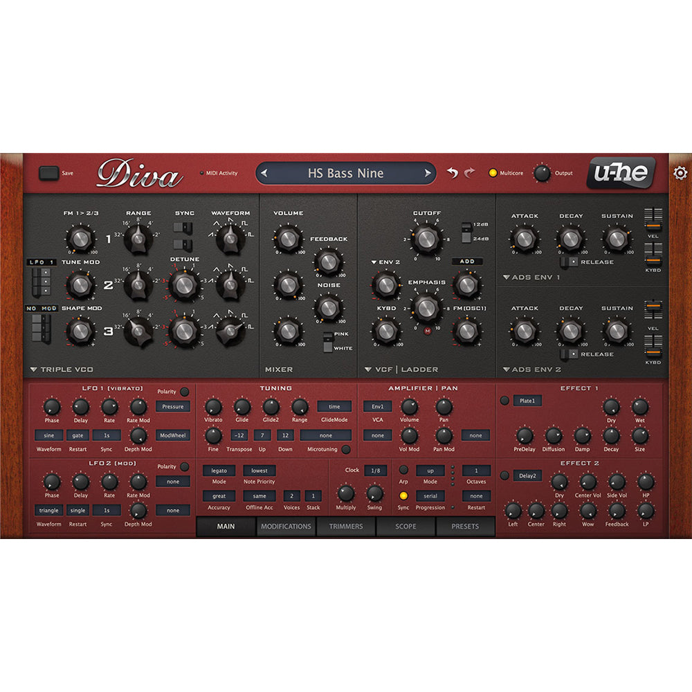 u-He Diva Virtual Analogue Synthesizer Plug-In (Download)